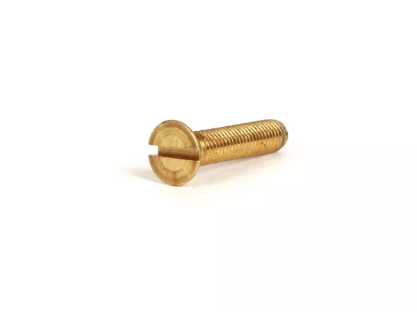 Tornillo avellanado de cabeza plana -DIN 963- M5 x 25 - utilizado para la caja de cables Vespa Smallframe V50, 50N, PV - latón