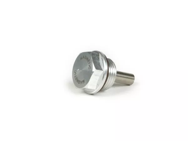 Oil drain plug aluminium -GANTER-GRIFF- Lambretta LI, LIS, SX, TV (series 2-3), DL, GP, J, Lui - with magnet and gasket