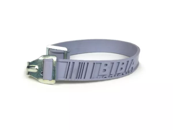 BIBIA 456302 Amsterdam- L=600mm, B=30mm, grijs, rubber, met metalen haak en gesp universeel voor bagagedragers en bagagebeugels