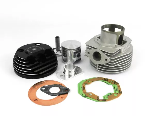 Cilinder -PARMAKIT TSV66 'zesenzestig' 195cc 3 poort, 57mm slag, 110mm drijfstang, Ø16mm zuigerpen - Vespa PX125, PX150, Cosa125, Cosa150, LML Star 125/150, Stella 125/150