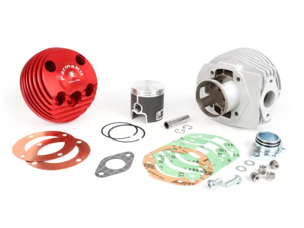 Cylinder -PARMAKIT TSV09 Red Devil 177 ccm 3 portar, 57 mm slaglängd, 2-delat avgassystem, 2-delat topplock, skruvfläns- Vespa PX125, PX150, Cosa125, Cosa150, LML Star 125/150, Stella 125/150