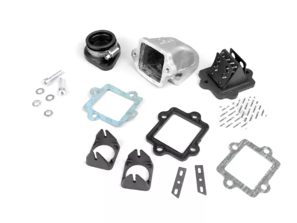 Collecteur d'admission / Collecteur d'admission à membrane - Membrane LTH - Lambretta 125-225 cm³ - AW = Ø 34 mm (carburateur Ø 28-30 mm - PHBH, VHSH, PWK28, TMX30, Smartcarb 26-28)