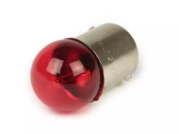 Bombilla -BA15s (patillas rectas) - 6V 10W - Roja