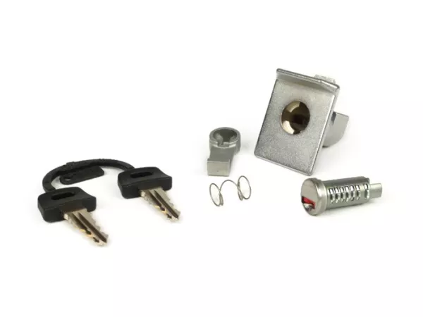 Glove box lock set -ZADI- Vespa PX EFL (1984-), T5 125cc - chrome - 1 lock cylinder