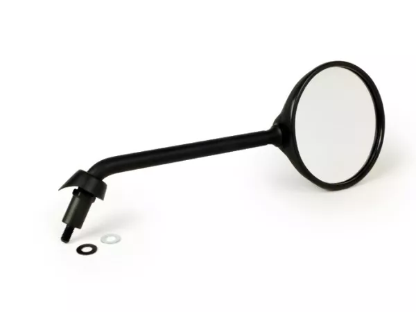 Espejo -MOTO NOSTRA, negro mate, M8x1.25 rosca izquierda, izquierda- Piaggio LX50 (ZAPC381, ZAPC383, ZAPC387), LX125 (ZAPM441, ZAPM443, ZAPM681), LX150 (ZAPM444), S50 (ZAPC386), Piaggio Liberty 50 (ZAPC42, ZAPC49) Liberty 125 (RP8M, ZAPM38, ZAPM67), Liber