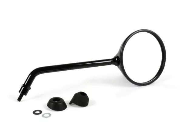 Mirror -MOTO NOSTRA- Vespa GTS 125-250-300, GTL 125 (ZAPM 31101) - glossy black - rhs/lhs - M8 right-hand thread
