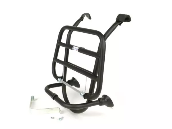 Fällbar främre bagagehållare -FA ITALIA- Vespa LX50, LX125, LX150, Vespa LXV50, LXV125, Vespa S50, S125, S150 - svart matt