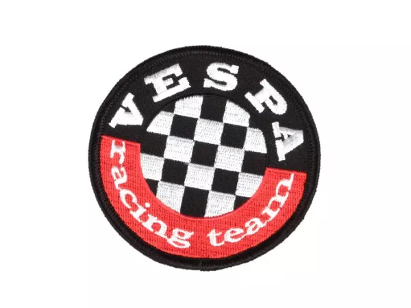 Patch -VESPA racing team- black/red/white - Ø=76mm