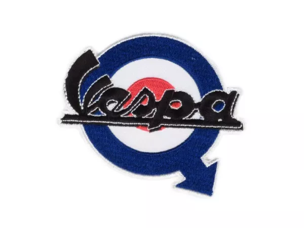 Patch - Patch -VESPA richtpijl- blauw/rood/wit - Ø=67mm