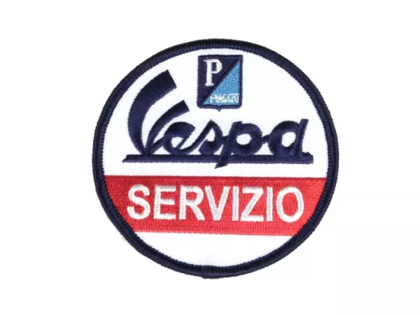 Patch -VESPA Servizio- blue/red/white - Ø=79mm