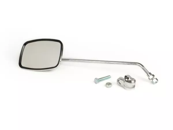Mirror -CASA LAMBRETTA- rectangular - length stem 320mm, 119x82mm, adjustable bar - chrome