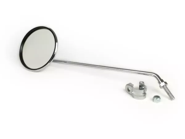 Mirror -CASA LAMBRETTA- round - length stem 320 mm, diameter 110 mm, adjustable bar - chrome