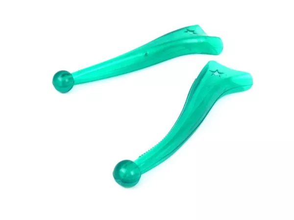 Set copri leva per leva freno/frizione (tipo a punta) -SPAQ- Vespa Smallframe/Largeframe 1957-1968 - Verde