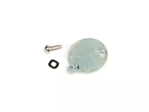 Lenkschlossblende -OEM QUALITÄT, Rund Ø=22mm, Niet Ø=2,7mm- Vespa V50 L (V5A1T bis 580000), V50 N (V5A1T bis 236000), V90 (V9A1T bis 31300), PV125 (VMA2T bis 28959)