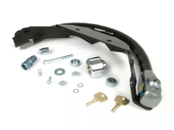 Steering lock -CLM Blindado- Vespa GT125, GT200, GTL125, GTL200, GTS125, GTS250, GTS300, GTV125, GTV250, GTV300 - anti-theft, mounting on handlebar
