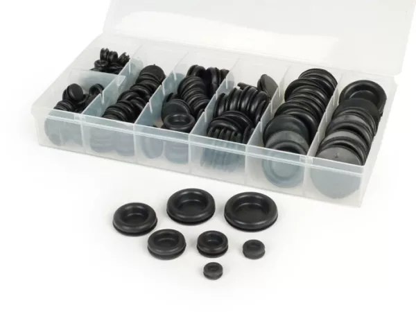 Rubber plug set -UNIVERSAL 140 pcs- black - Ø=7.0-9.5-12.0-15.8-19.0-22.0-25.4mm