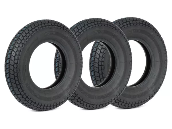 Reifen-Set -3x BGM Classic (Made in Germany)- 3.50 - 8 Zoll (4PR) TT 46P 150 km/h (reinforced)- nur für Felgen mit Schlauch