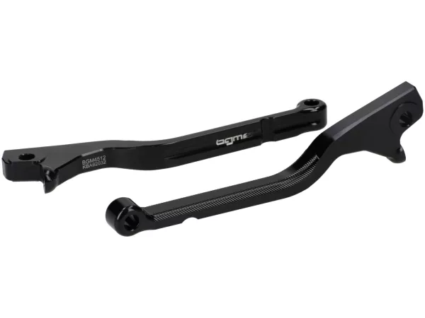 Juego de maneta de freno -BGM PRO CNC Sport, larga (165mm)- Vespa GTS 125-300 - (a partir de 2023 con sistema de freno Nissin)- negro brillante - ABE