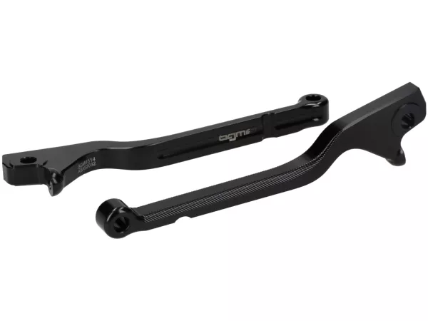 Paire leviers de frein -BGM PRO CNC sportif, long (165mm), manche court - Vespa GTS 125-300 - (année 2023 - avec système de freinage Nissin)- noir brillant - ABE