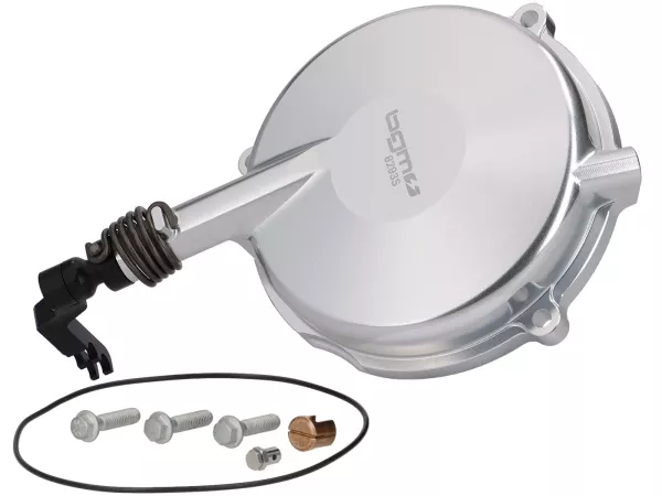 Coperchio frizione completo -BGM Pro Superstrong CNC Vespa Largeframe (1958-1962)- Conversione a frizione tipo PX per Vespa VBA1T, VBB1T, VNA2T, VNB1T-VNB3T, VGLA1T, VGLB1T, argento