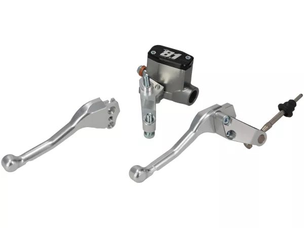 Bremspumpe vorne -8.1 OTTOPUNTOUNO- Kolben Ø=11mm, CNC - Vespa 50N, 50L, 50R - kleiner Rundscheinwerfer (Ø105mm)- rechts, Silbern