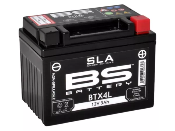 Accu (SLA/Gel), onderhoudsvrij -BS BATTERY BTX4L-BS, 12V 5Ah, 112x68x86mm