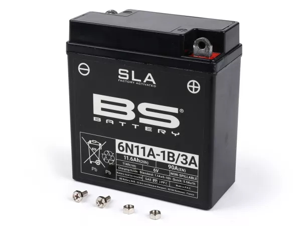 Batería (SLA/Gel), sin mantenimiento -BS BATTERY 6N11A-1B- 6V, 11Ah - 122x62x132mm