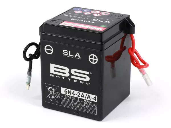 Accu (SLA/Gel), onderhoudsvrij -BS BATTERY 6N4-2A-4- 6V, 4Ah - 71x71x95mm