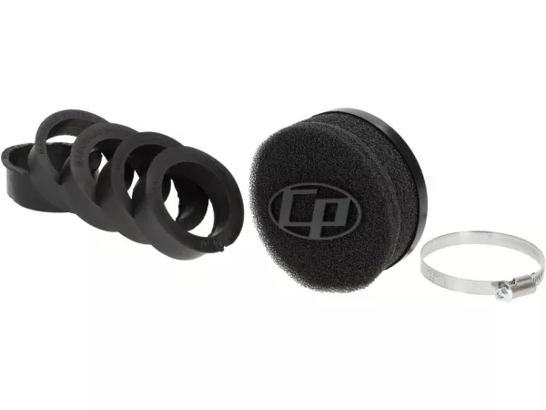 Filtro de aire -CASA PERFORMANCE- AW Ø46-49-52-55-58-62mm, Ø=100mm, longitud 65mm Lambretta LI, LIS, SX, TV (series 2-3), DL, GP - negro