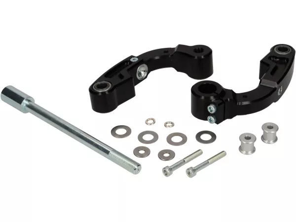 Pair of CNC fork links for antidive brakes -CASA PERFORMANCE- Lambretta DL, GP, LI, LIS, SX, TV - with shock absorber mount