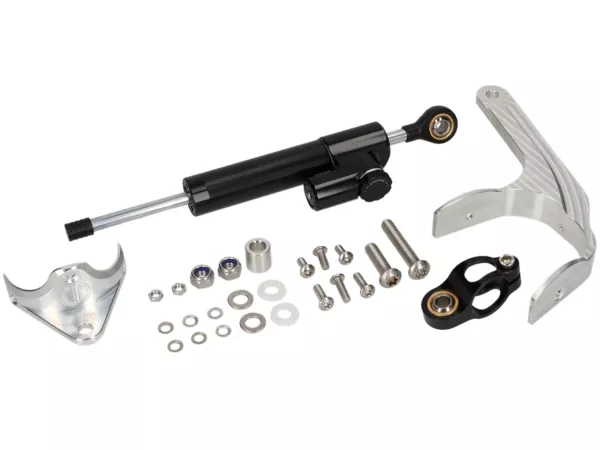 Stuurdemper incl. bevestiging -CTP aluminium- Vespa Largeframe VBA1T (-110487), VBB1T, VBB2T, 150 GL (VGLA1T, VGLB1T)