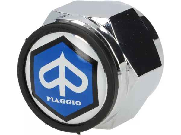 Stuurkoplagermoer -DMP- Piaggio Ciao, Gilera Citta met embleem