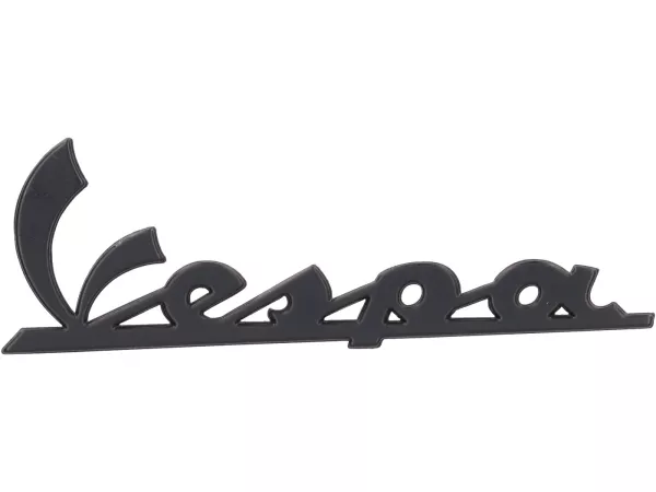 Beenplaat belettering -PIAGGIO- 'Vespa' - GTV 300-310 Keyless ABS 4T 4V LC (ZAPMD3108) - past ook op beenplaat Vespa PX - zwart mat (kunststof, zelfklevend)