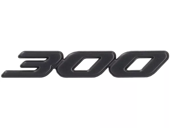 Bagageruimte klep belettering -PIAGGIO '300'- GTV HPE 300 RST 2023 Euro 5 keyless ABS 4T 4V LC (ZAPMD3108) - mat zwart