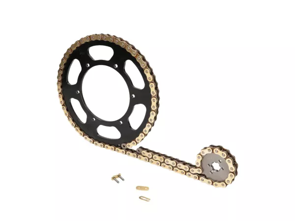 Set catena -101 OCTANE- 11/53 denti per Derbi Senda 50 R DRD Racing, Gilera RCR 11-, Aprilia RX, SX