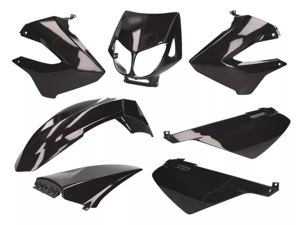 fairing kit black -101 OCTANE- for Derbi Senda R, SM X-Treme, SM DRD