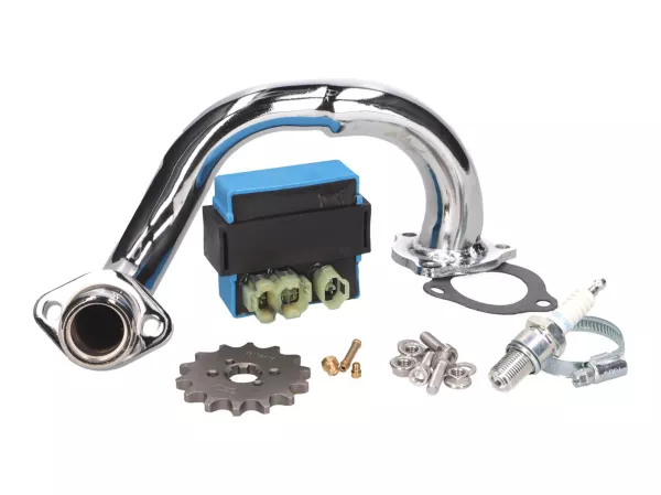 derestriction kit Premium / chromed manifold -101 OCTANE- for Derbi Senda, Aprilia RX 50, SX 50, Gilera RCR, SMT 2018- (Euro4)