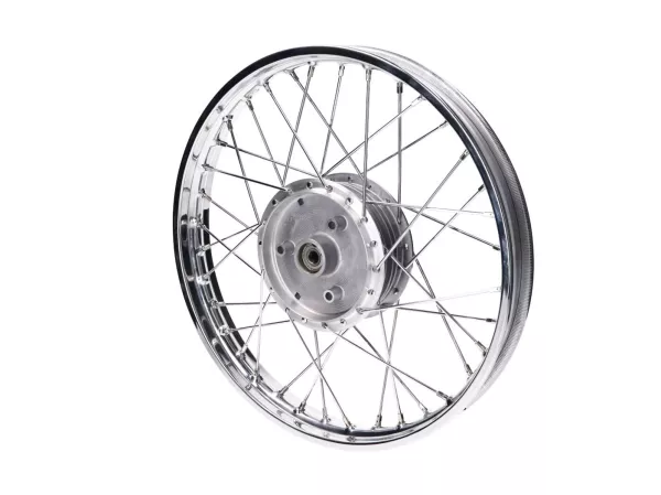 Speichenrad 1,60 x 16 Zoll Stahl verchromt -101 OCTANE- für Simson KR51/1, KR51/2 Schwalbe, S50, S51, S53, S70, S83, SR4-1 Spatz, SR4-2 Star, SR4-3 Sperber, SR4-4 Habicht, Duo