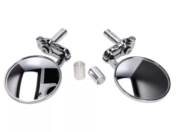 handle bar end mirror set CNC -101 OCTANE- chromed round