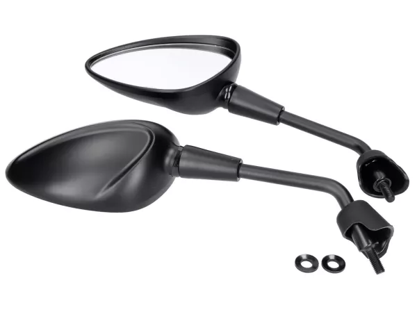 Spiegel -101 OCTANE- Set M8 kort, zwart mat voor Vespa GTS HPE, Sprint, Primavera