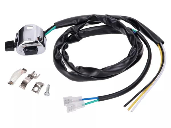 switch assembly chromed Merit replica universal w/ cable -101 OCTANE- for Puch, Sachs moped