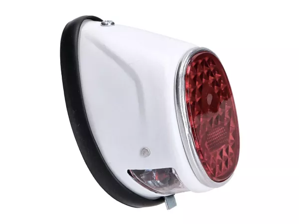 tail light assy moped oval white universal -101 OCTANE- for Puch MS, MV, Maxi, Kreidler, Zündapp
