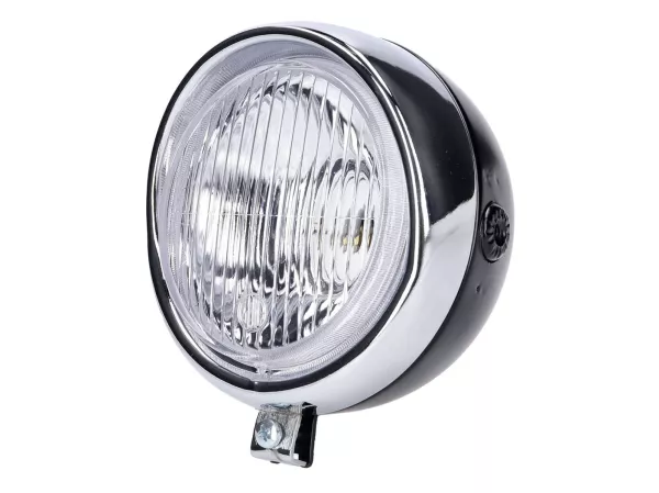 headlight assy round black Retro universal -101 OCTANE- for Puch, Kreidler, Zündapp and many more