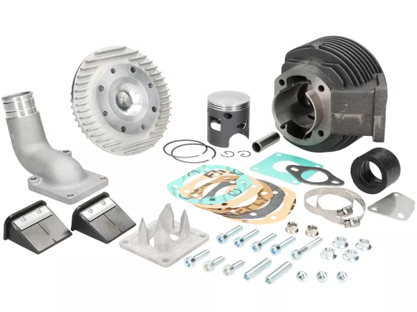 Cylinder -ITALKAST GR-V 125 ccm Ø55mm, stroke=51mm, grey cast iron, direct inlet reed- Vespa PV125, ET3, PK125