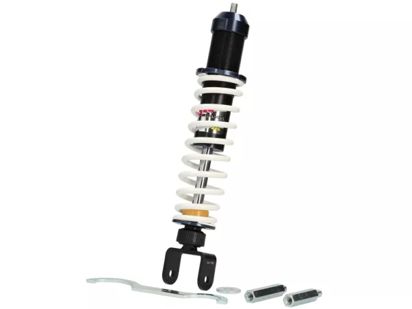 Amortiguador trasero -MALOSSI RS24- 343mm- Vespa PX80, PX125, PX150, PX200, T5 125cc, Rally180 (VSD1T), Rally200 (VSE1T), Sprint150 (VLB1T), TS125 (VNL3T), GT125 (VNL2T), GTR125 (VNL2T)