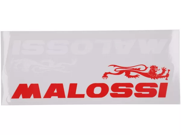 Juego de pegatinas -MALOSSI león rojo/blanco- pequeño (100x45mm) - 10pcs.