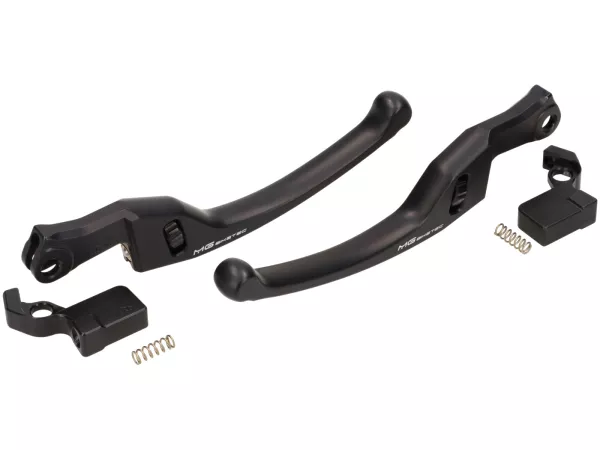 Juego de manetas de freno -MG-BIKETEC- largas (162mm), EG/ABE - Vespa GTS 125-310 Keyless - negro/negro