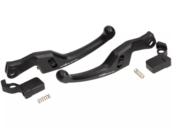 Juego de manetas de freno -MG-BIKETEC- cortas (137mm), EG/ABE - Vespa GTS 125-310 Keyless - negro/negro