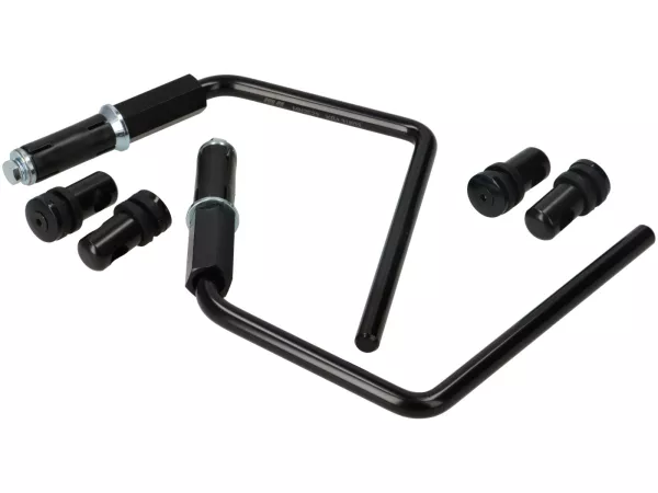 Soporte para parabrisas -MOTO NOSTRA, w=293mm, h=101mm- Vespa GTS, GTS Super, GTS 125-300cc HPE Keyless (2023-) - negro
