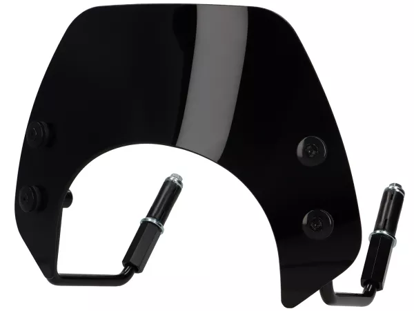 Parabrisas con soportes negros -MOTO NOSTRA, w=293mm, h=101mm- Vespa GTS 125-300cc HPE Keyless (2023-) - cristal tintado negro